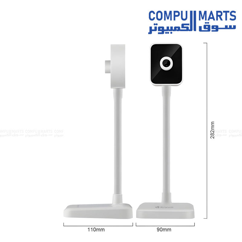 Kisonli D1 2K USB webcam with 2592×1944 resolution, autofocus 5P lens, and built-in microphone for PC and laptop in Egypt