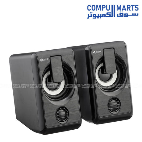 Kisonli L-1010 USB 2.0 speaker with colorful LED light and stereo sound in Egypt