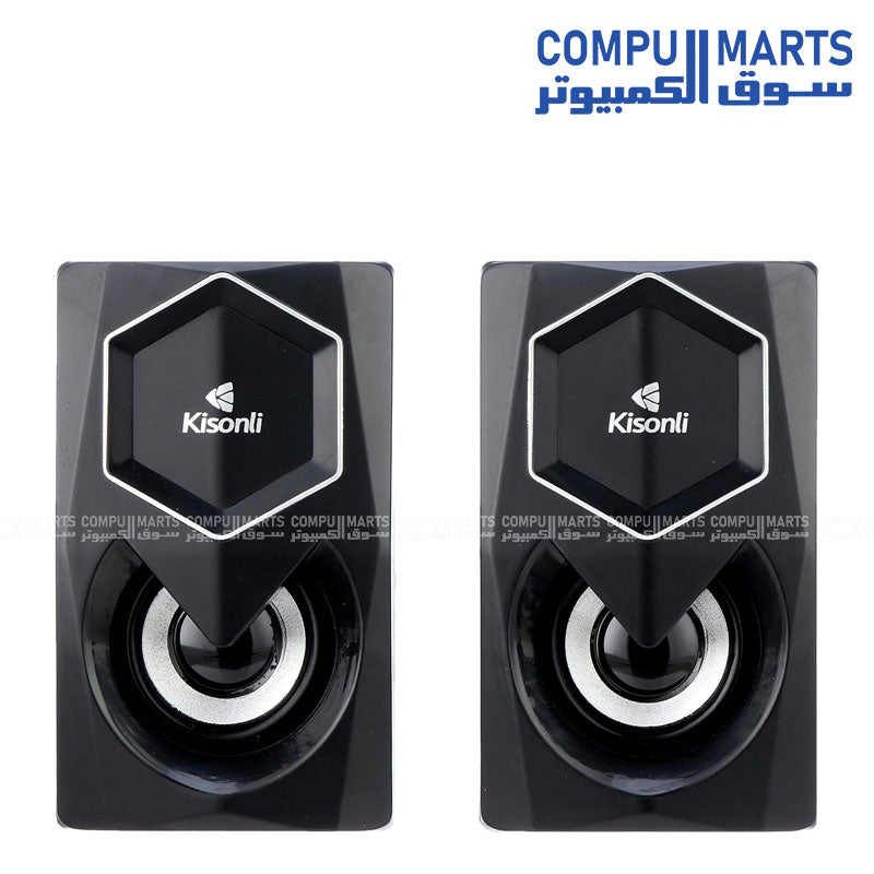 Kisonli L-1020 USB RGB stereo speaker with colorful LED lights for PC and laptop in Egypt