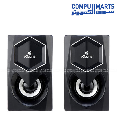 Kisonli L-1020 USB RGB stereo speaker with colorful LED lights for PC and laptop in Egypt
