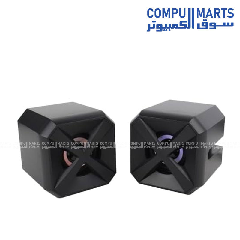 Kisonli L-5050 USB Speaker – Stereo Sound with LED Light