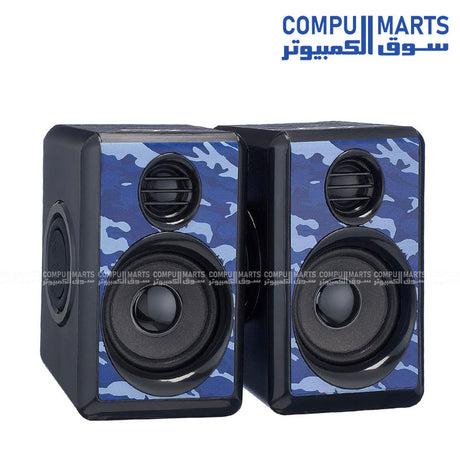 Kisonli T-012 2.0 USB stereo speaker with LED light for laptop and PC in Egypt