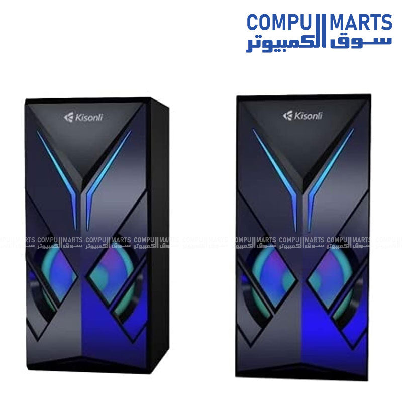 Kisonli U-9005 USB stereo speaker with compact design for laptop and PC in Egypt