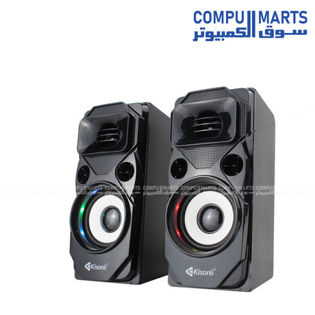 Kisonli U-9004 USB stereo speaker with LED light for laptop and PC in Egypt