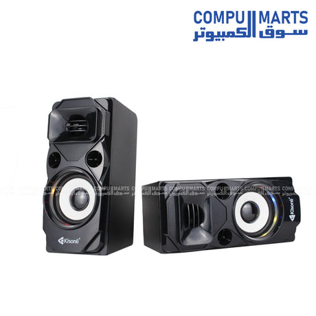Kisonli U-9004 USB stereo speaker with LED light for laptop and PC in Egypt