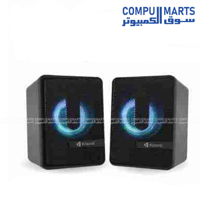 Kisonli L-4040 USB 2.0 stereo speaker with LED light for laptop and PC in Egypt