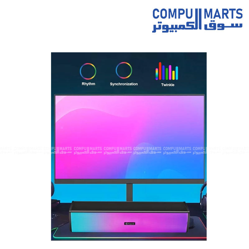 Kisonli i-630 Portable Bluetooth Speaker with RGB Lights, Heavy Bass, USB & FM Radio