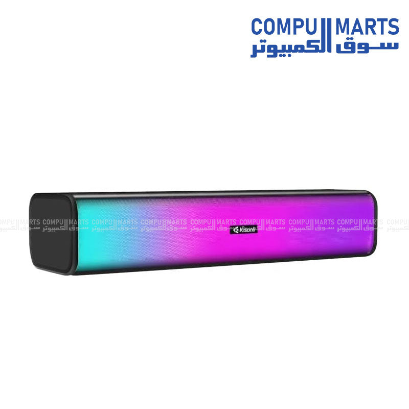 Kisonli i-630 Portable Bluetooth Speaker with RGB Lights, Heavy Bass, USB & FM Radio