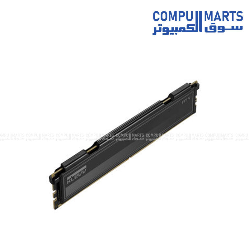 : Ultra-low profile Klevv DDR5 RAM measuring 33.21 mm with CL32 tested latency and Jet Black finish available at Compumarts