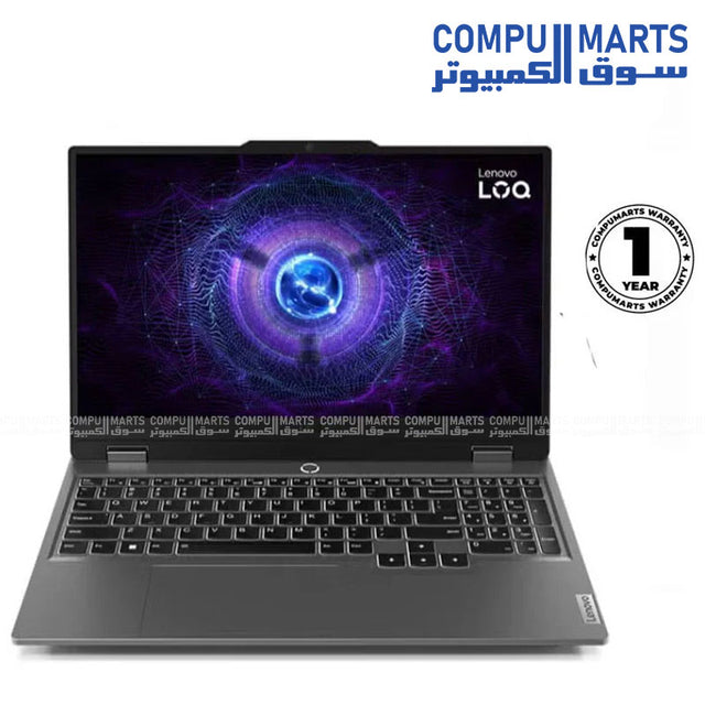 Lenovo LOQ 15IRX9 Gaming Laptop – Intel Core i5-13450HX, NVIDIA GeForce RTX 3050 6GB, 24GB DDR5 RAM, 512GB SSD, 15.6 inch FHD 144Hz Display, Luna Grey