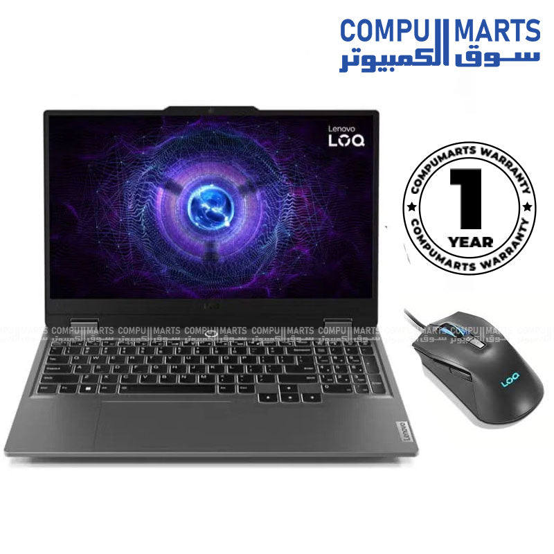 Lenovo LOQ 15IRX9 (83DV00KVDP) – Intel Core i7-13650HX – NVIDIA RTX 3050 6GB – 16GB DDR5 – 512GB SSD – 15.6-inch FHD 144Hz – Luna Grey