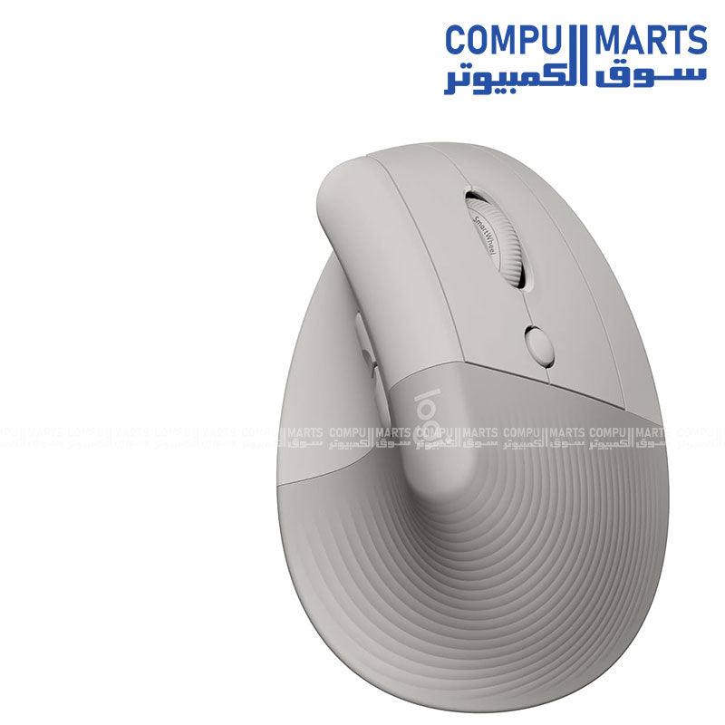 LOGITECH Lift Bluetooth Vertical Ergonomic Mouse in Pale Grey color variant available at Compumarts Egypt