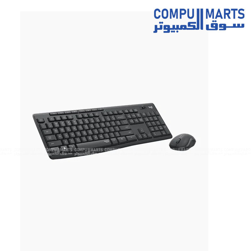 Logitech MK295 wireless keyboard and mouse showing silent design