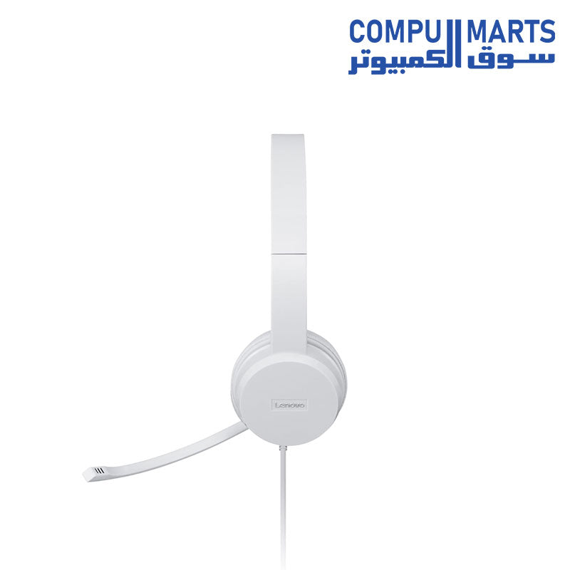 Lenovo 110 Stereo Headset - cable length 1.8m USB.A - Cloud Grey