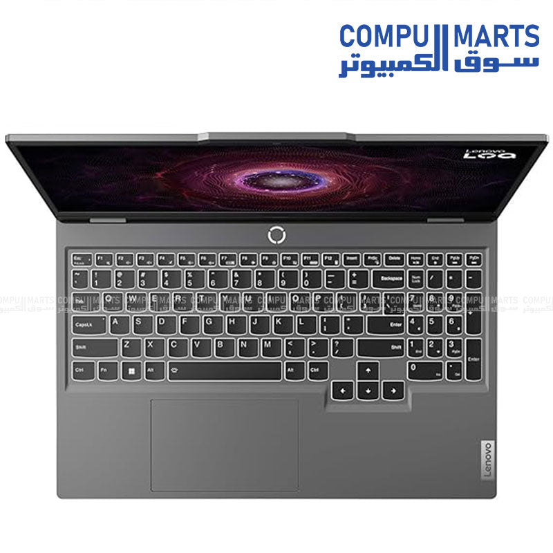 Lenovo LOQ 15ARP9 gaming notebook with 16GB DDR5 RAM and 512GB PCIe Gen4 SSD storage