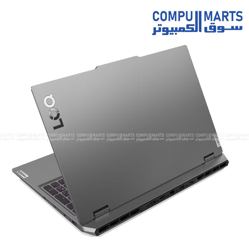 Front view of Lenovo LOQ 15IAX9 gaming laptop with 5-12600HX and RTX 3050 – black color on white background