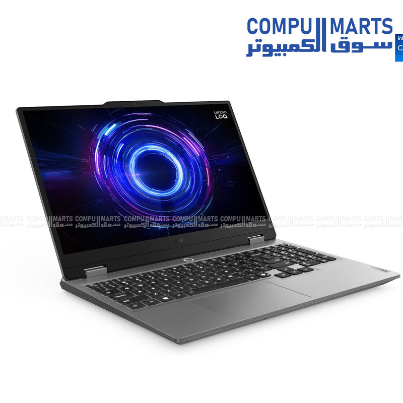 Lenovo LOQ 15IRX10 gaming laptop with i7-13700HX and RTX 5050 on a 15.6-inch 144Hz display in Luna Grey.