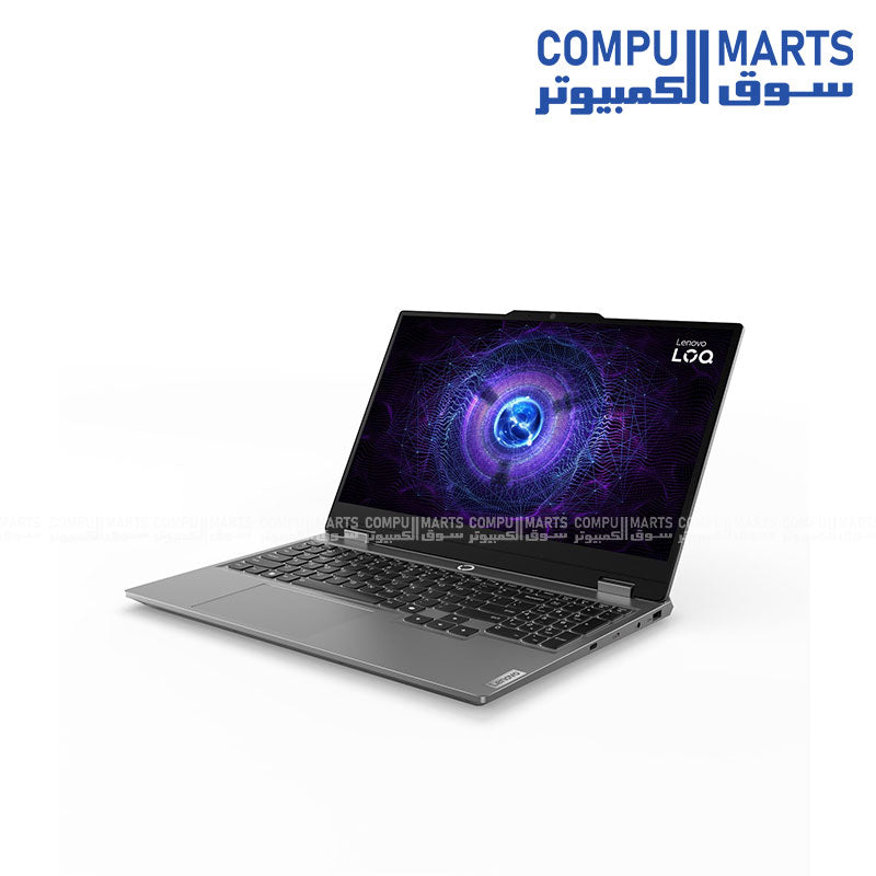 Lenovo LOQ 15IRX9 laptop featuring NVIDIA GeForce RTX 4050 6GB graphics and 512GB PCIe 4.0 NVMe SSD from Compumarts