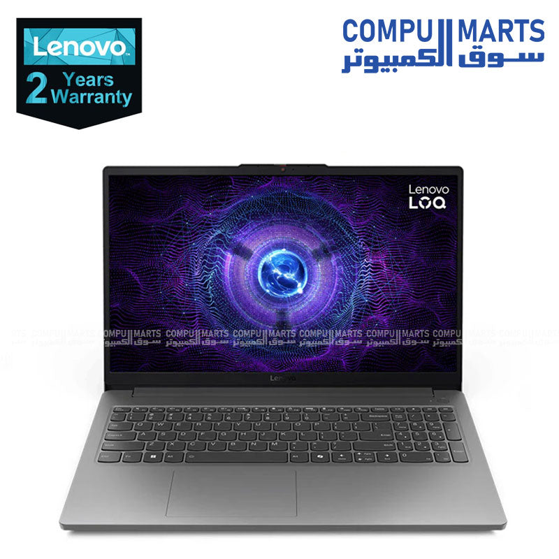 لاب توب لينوفو LOQ 15IAX9E ( 83LK0071ED ) Core i5-12450HX 8 Cores - 16GB DDR5 - 512GB SSD - NVIDIA GeForce RTX 4050 6GB - 15.6 FHD 100% sRGB 144Hz - ضمان لمدة عامين - ماوس ألعاب - DOS