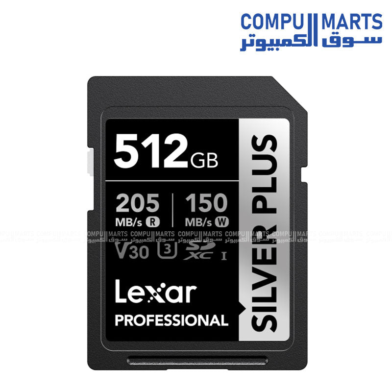 Pro Silver SDXC 64GB – Memory Card – Lexar – 205MB/s Read – 150MB/s Write – UHS-I – U3 – V30 – Full HD / 4K