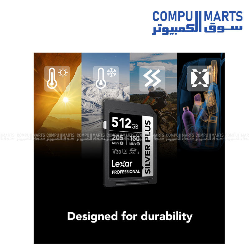 Pro Silver SDXC 64GB – Memory Card – Lexar – 205MB/s Read – 150MB/s Write – UHS-I – U3 – V30 – Full HD / 4K