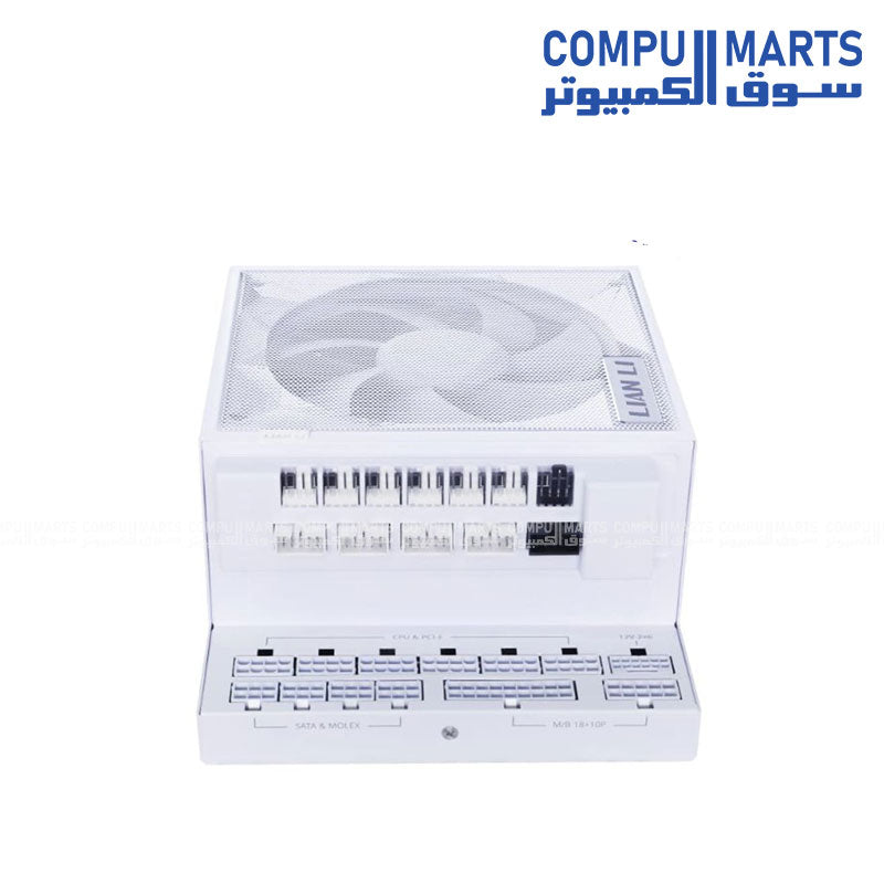 Lian Li Edge Serie - 1200W Full Modular Power Supply (Fan USB Hub Included) - Gold - ATX 3.1 - PCIE 5.1 Support - 12V-2x6 Connector - L-Shape Design for Dual Chamber Case