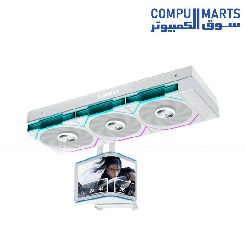 Lian Li HydroShift II OLED Curved Fanless 360mm White AIO CPU Cooler (GHS2OLDC36NW) main overview
