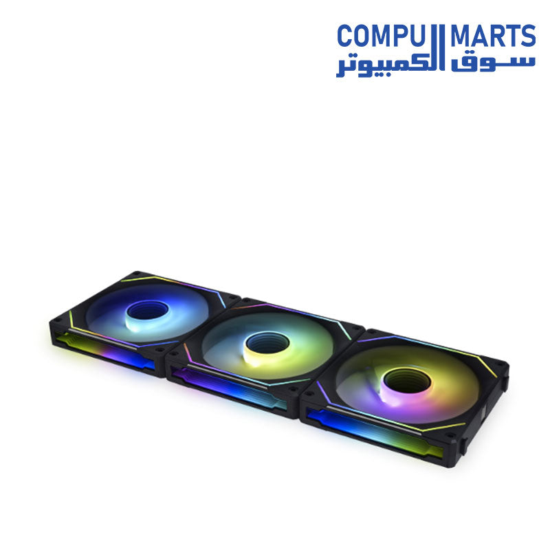 مروحة Lian Li UNI FAN SL-INF 120MM RGB الثورية ذات السلسلة المتسلسلة 3 مراوح مع وحدة تحكم