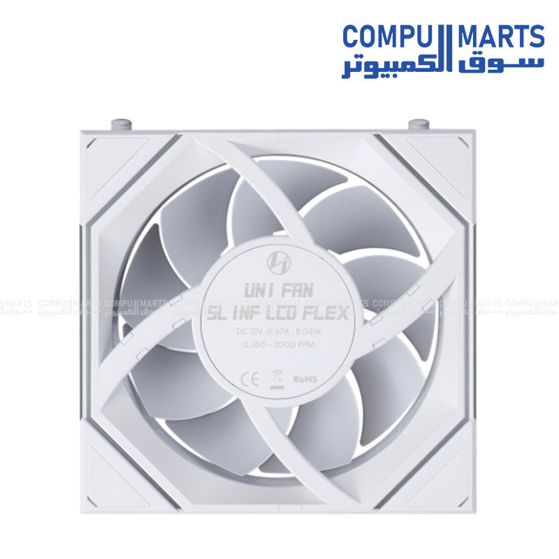Lian Li UNI FAN SL-INF LCD FLEX 120mm ARGB FDB Case Fan with 1.8” LCD