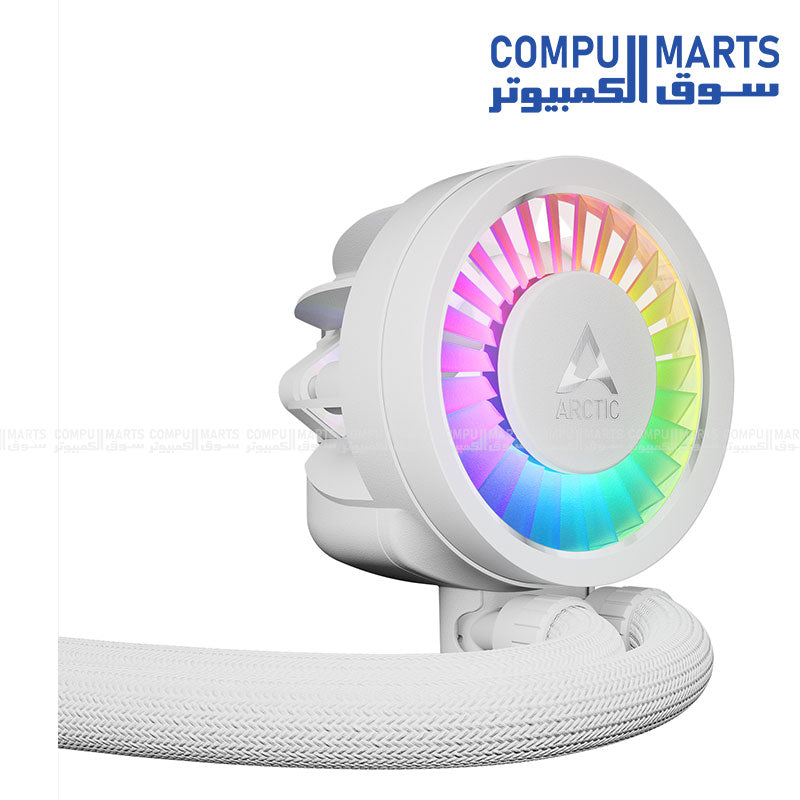 ARCTIC Liquid Freezer III PRO all-in-one CPU cooler featuring durable radiator design, copper cold plate, integrated VRM cooling module, and pre-applied MX-6 thermal paste. Compatible with Intel LGA1851/LGA1700 and AMD AM5/AM4 sockets – optimized for reliable high-performance cooling.