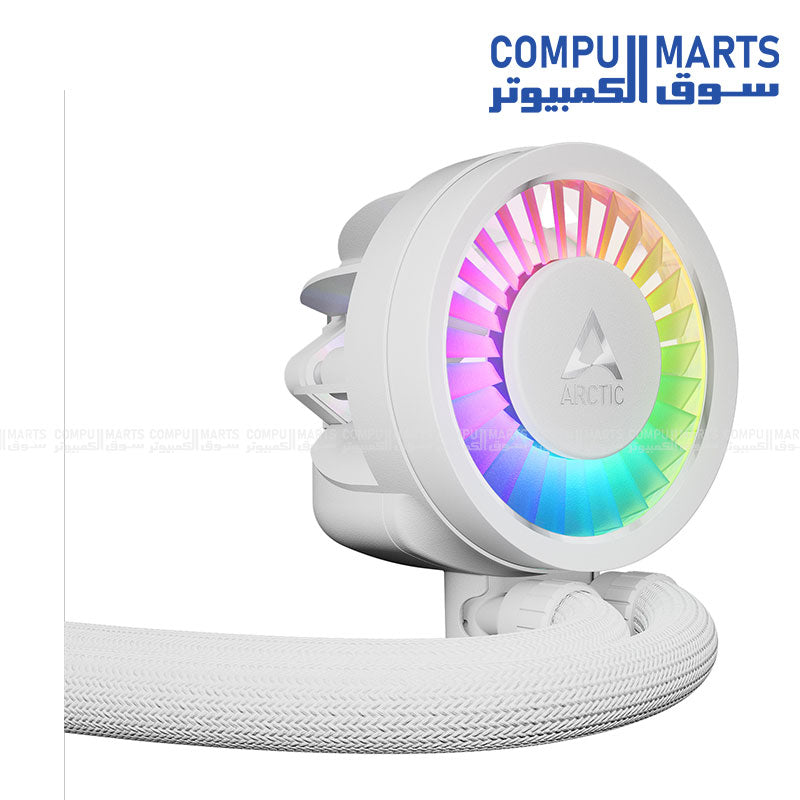ARCTIC Liquid Freezer III PRO 280 A-RGB high-performance CPU liquid cooler with dual 140mm fans, VRM cooling, and Intel/AMD support.