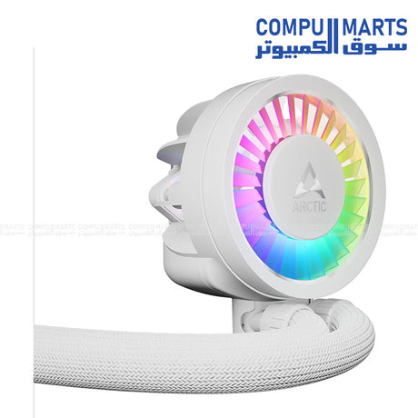 ARCTIC Liquid Freezer III PRO 280 A-RGB high-performance CPU liquid cooler with dual 140mm fans, VRM cooling, and Intel/AMD support.