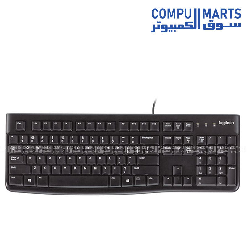 Logitech MK120 wired keyboard and mouse combo Arabic English edition black Egypt