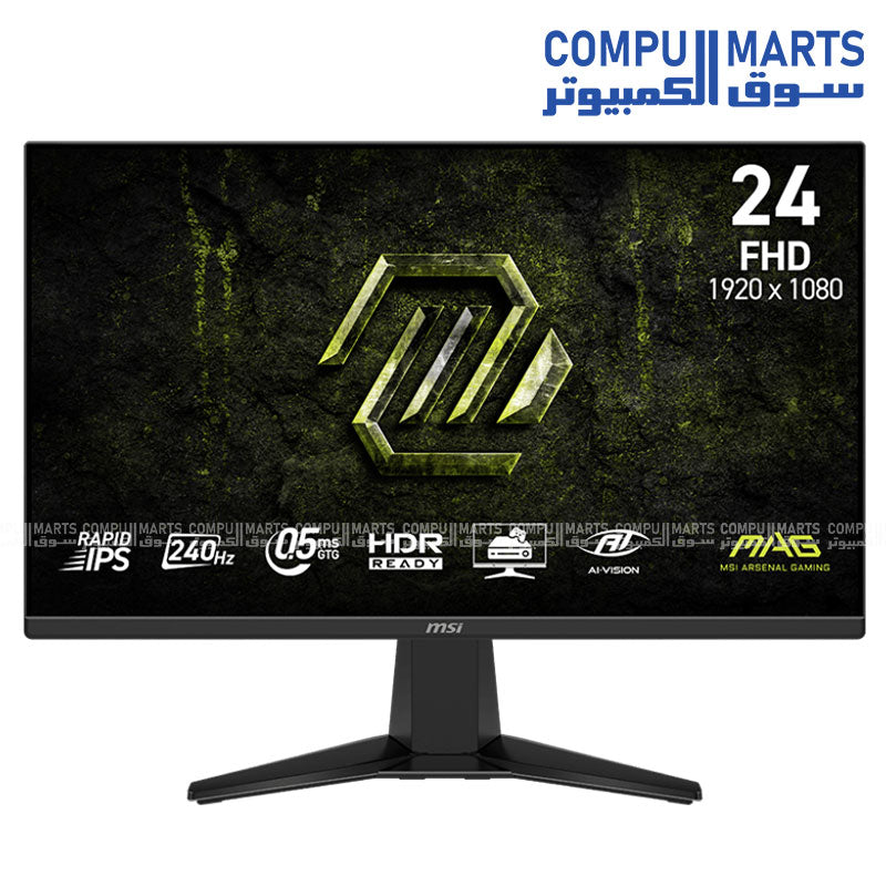 MSI MAG 245F X24 – Gaming Monitor – MSI – 23.8 Inch FHD Rapid IPS 240Hz Display