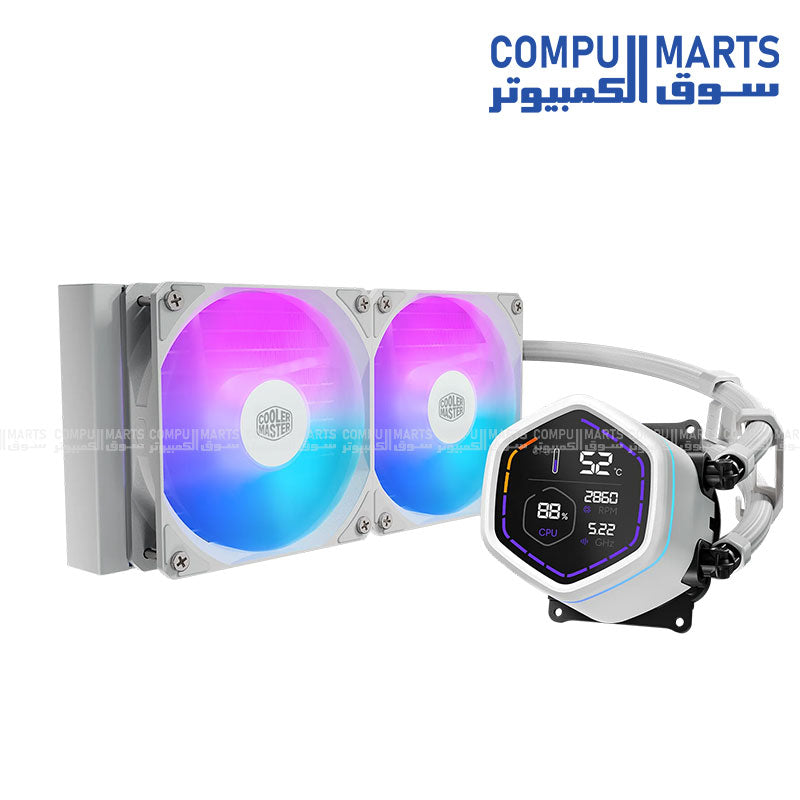 Liquid cooling solution featuring LED digital display, USB 2.0 9PIN connector, and 400mm tubing for PC cooling systems