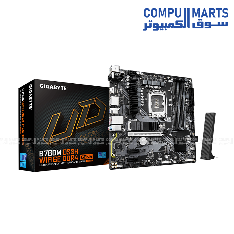 LGA1700 motherboard supporting 12th, 13th and 14th Generation Intel processors with Wi-Fi 6E and Bluetooth 5.3
