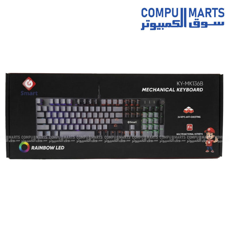 G-SMART KY-MK136B Red Blue mechanical gaming keyboard