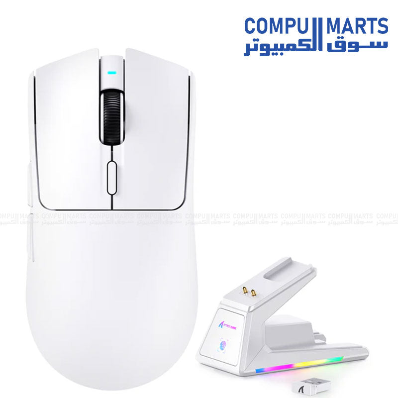 X1 Lightweight 3-Mode Mouse White PixArt PAW3395PRO Sensor 40000 DPI Wired 2.4G BT Mouse