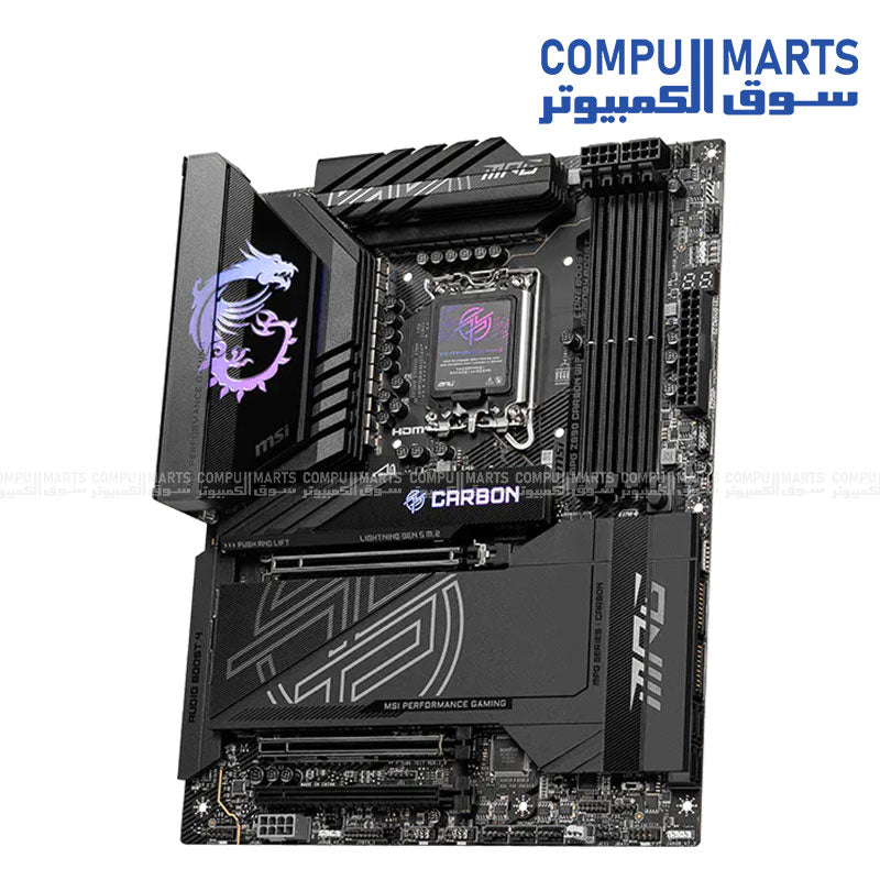 MSI MPG Z890 CARBON WIFI – ATX Motherboard – MSI – LGA1851 DDR5 PCIe 5.0 WiFi 7 Dual LAN