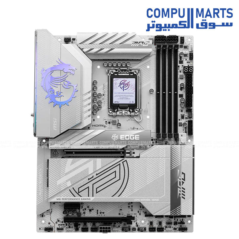 MSI MPG Z890 EDGE TI WIFI – ATX Motherboard – MSI – LGA1851 DDR5 PCIe 5.0 WiFi 7 5G LAN White