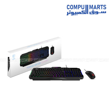 MSI- Forge -GK100- Combo -gaming -RGB -keyboard - 6400 DPI- optical mouse