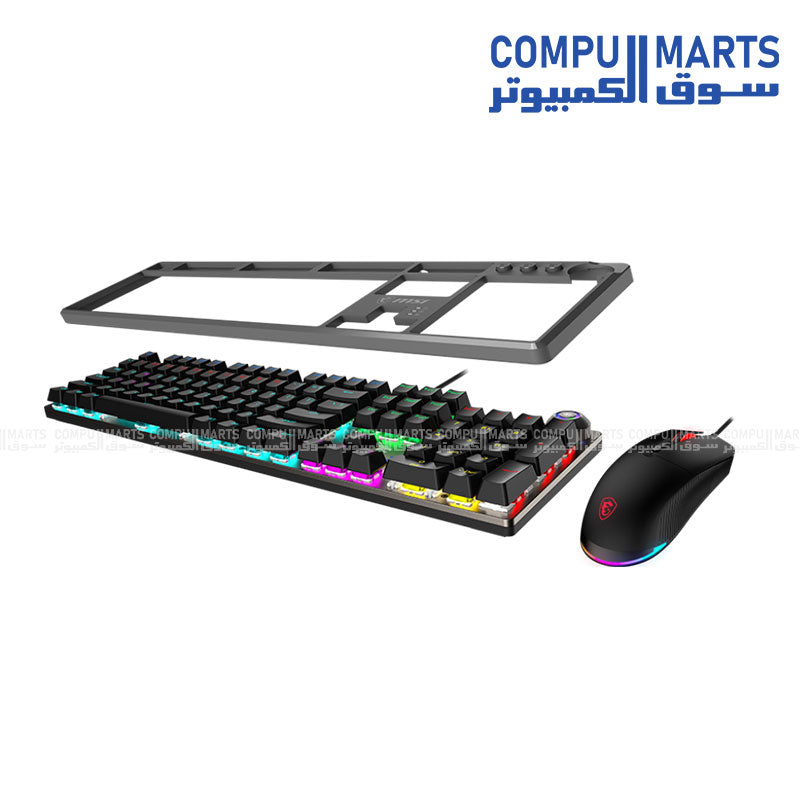 MSI -Forge- GK310 -Combo- red backlit -Arabic/English-gaming -keyboard - 3200- DPI-optical -mouse