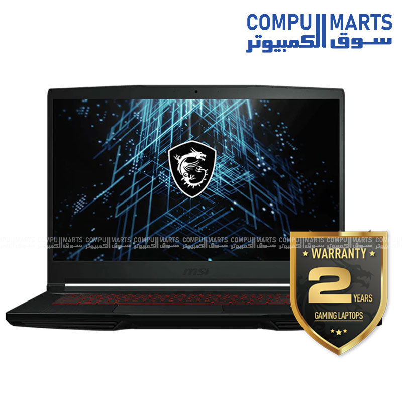 MSI GF63 Thin 11UD LAPTOP - Intel Core i7-11800H - RTX 3050Ti 4GB GDDR6 - 16GB RAM - 1TB+256GB NVMe - 15.6′ FHD 144Hz - Win 11
