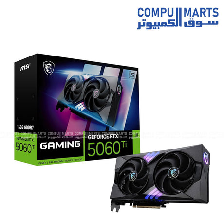 MSI Gaming RTX 5060 Ti 16G OC Graphics Card with 16GB GDDR7, HDMI 2.1b, DisplayPort 2.1a, and NVIDIA Blackwell Architecture โ Best gaming GPU in Egypt