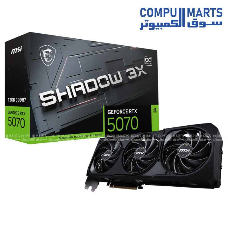 MSI GeForce RTX 5070 SHADOW 3X OC 12GB GDDR7 Triple Fan Graphics Card