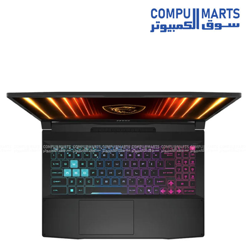MSI Katana 15 HX B14WGK black laptop with Wi-Fi 6E, Bluetooth 5.3, HDMI 2.1, USB 3.2 Gen2, and 75Wh battery from Compumarts