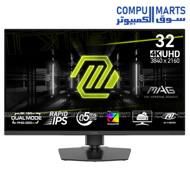 MSI MAG 322URDF E16 – Gaming Monitor – MSI – 32 inch UHD 160Hz/320Hz Dual Mode Rapid IPS HDR400 Adaptive-Sync