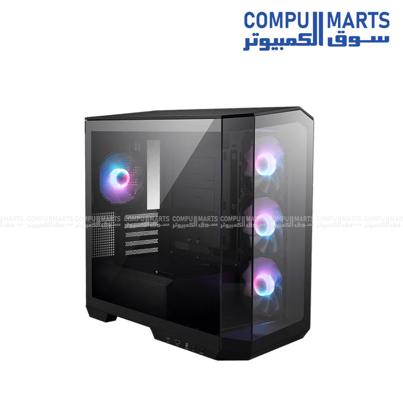 Gaming PC chassis supporting graphics cards up to 390 mm, CPU coolers up to 175 mm, and ATX power supplies for custom desktop systems.