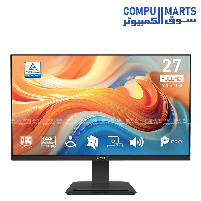 MSI PRO MP273 27 inch FHD IPS 144Hz gaming monitor with FreeSync HDMI DisplayPort black white