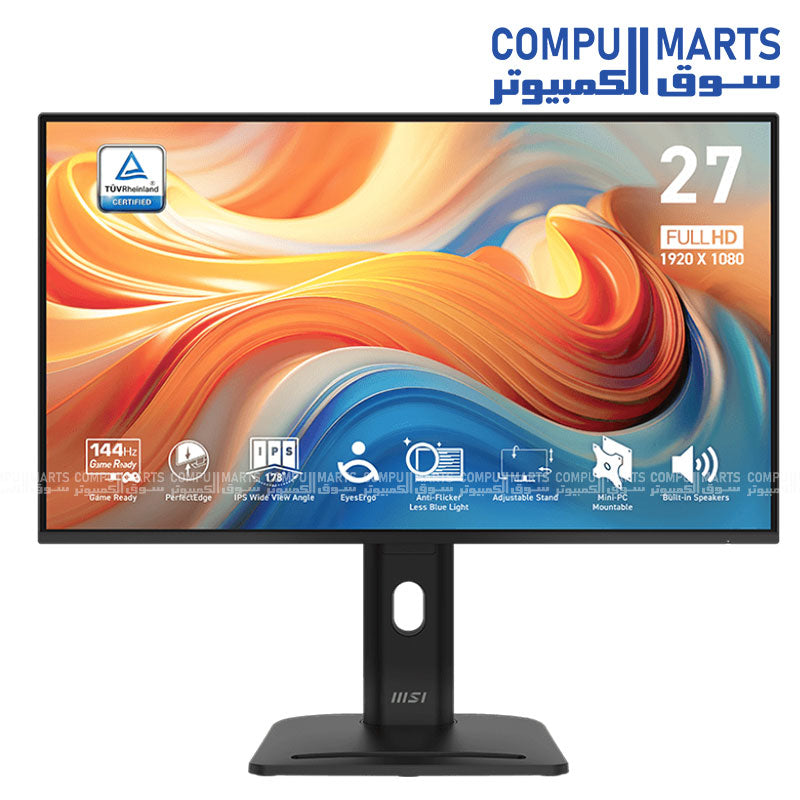 MSI PRO MP275PG E14 – Monitor – MSI – 27 inch FHD 144Hz IPS Adaptive-Sync with Ergonomic Stand